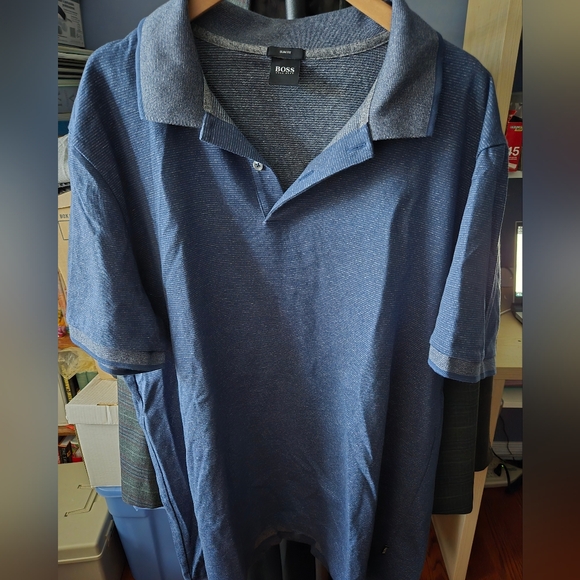 Hugo Boss Men's Polo Shirt Navy and White - Picture 2 of 9